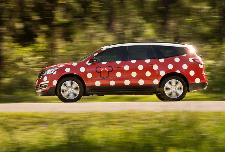 Minnie Mouse van as transportation to Walt Disney World