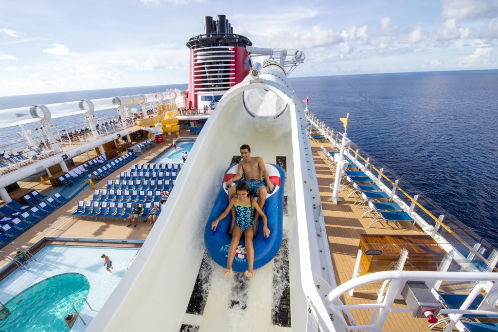 Cruise ship water slide
