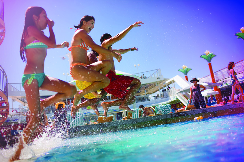 Children Splashing in Cruise Ship Pool