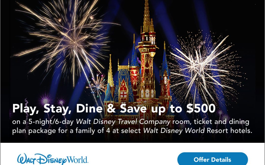 Play, Stay, Dine & Save at Walt Disney World January – March 2019