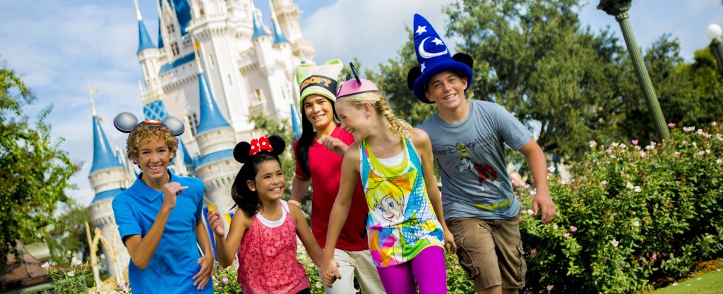 Kids having fun in Disney World