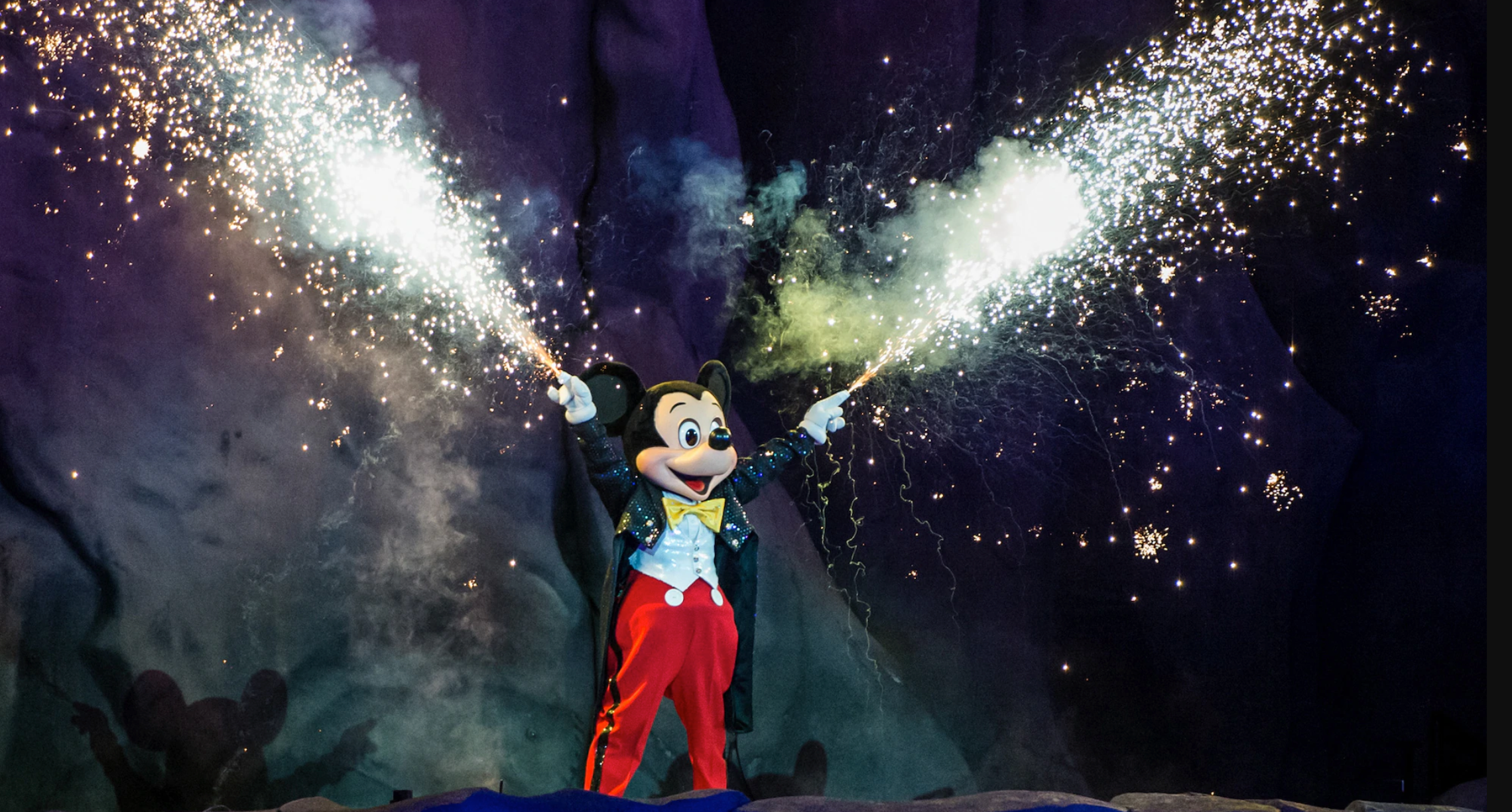 Mickey Mouse with fireworks