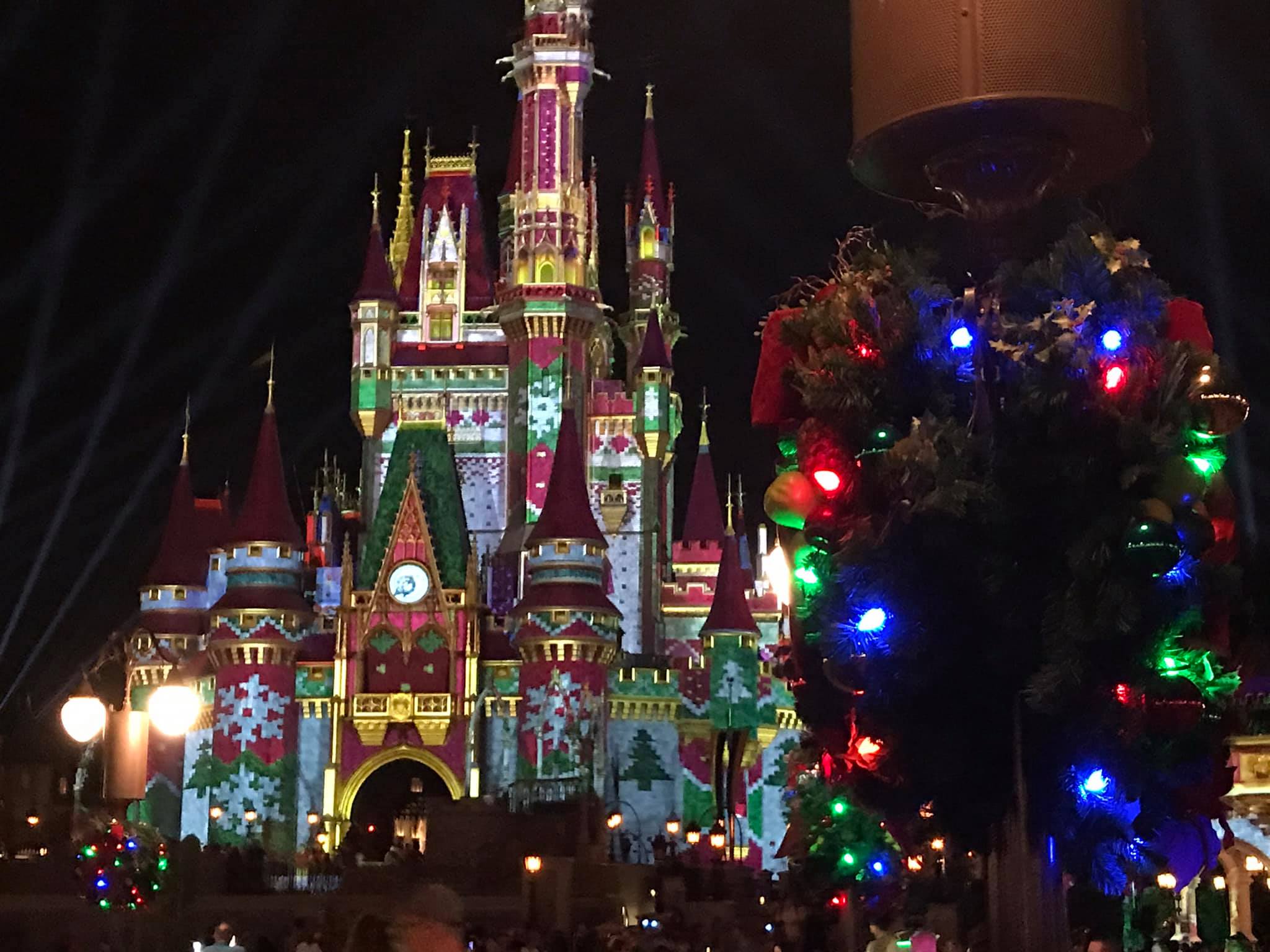 Holiday Themed Castle at Walt Disney World